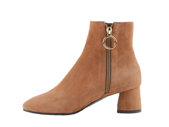 RING POINTED BOOTS (SUEDE BRICK)