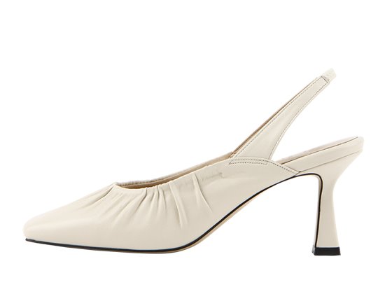 Shirring slingback heel (ivory)