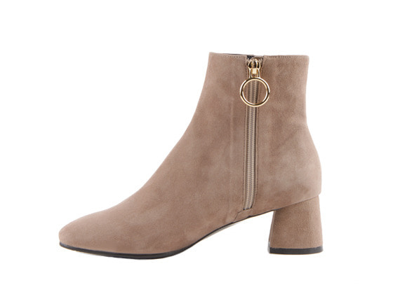 Ring pointed boots (suede cocoa)