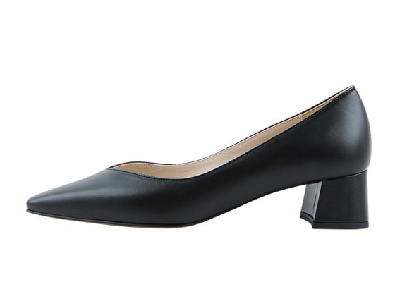 Square line midi heel (black)