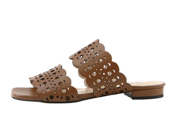 Lace punching slipper (nuts brown)